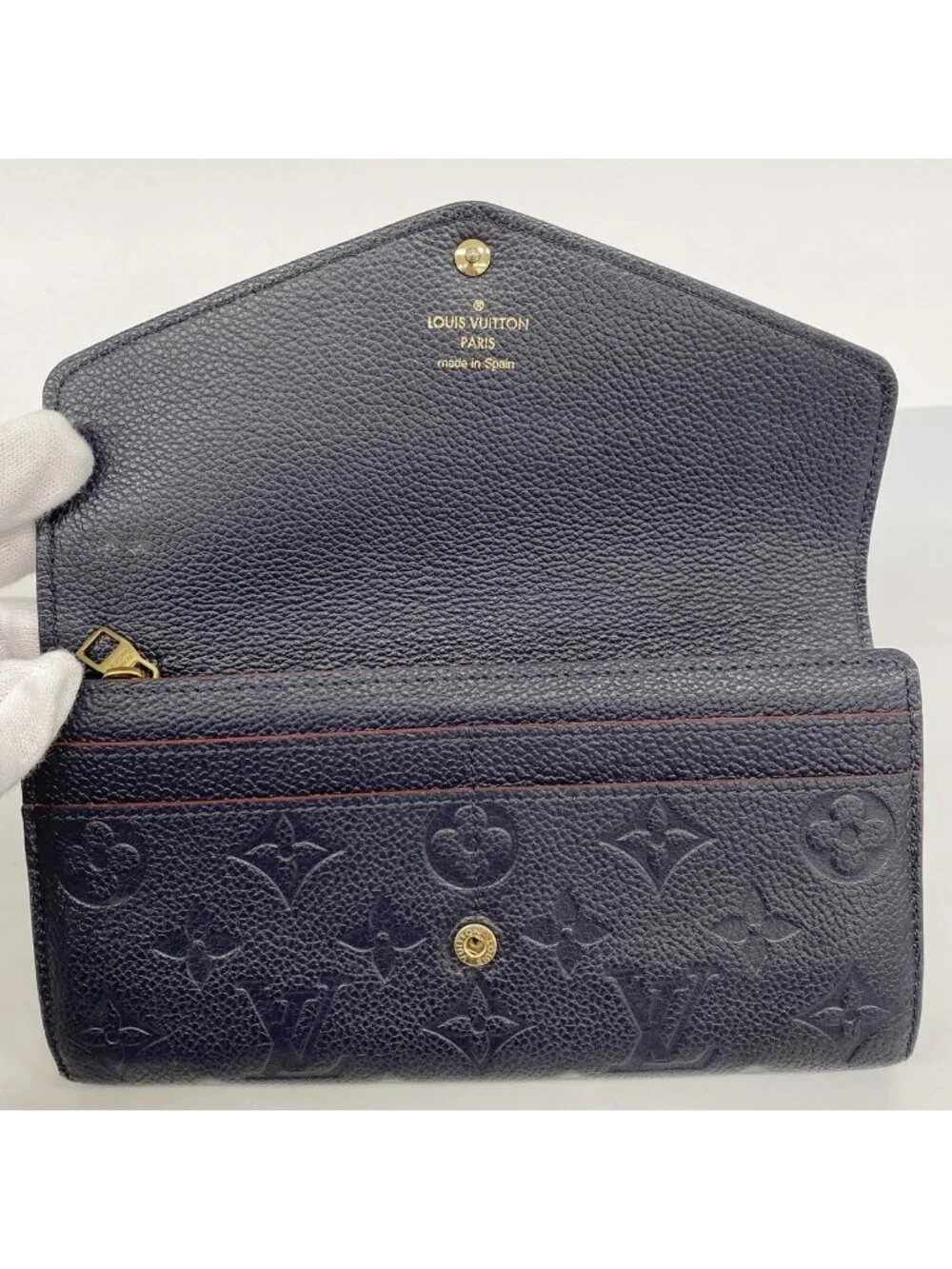 Louis Vuitton Wallet Monogram Empreinte Portefeuille Sarah Marine Rouge